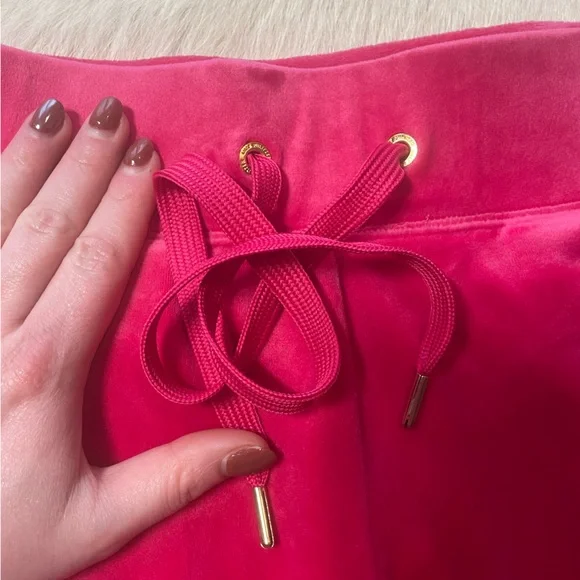 Lilly Pulitzer Mallie Velour Pants Raspberry Rouge - Picture 7 of 13